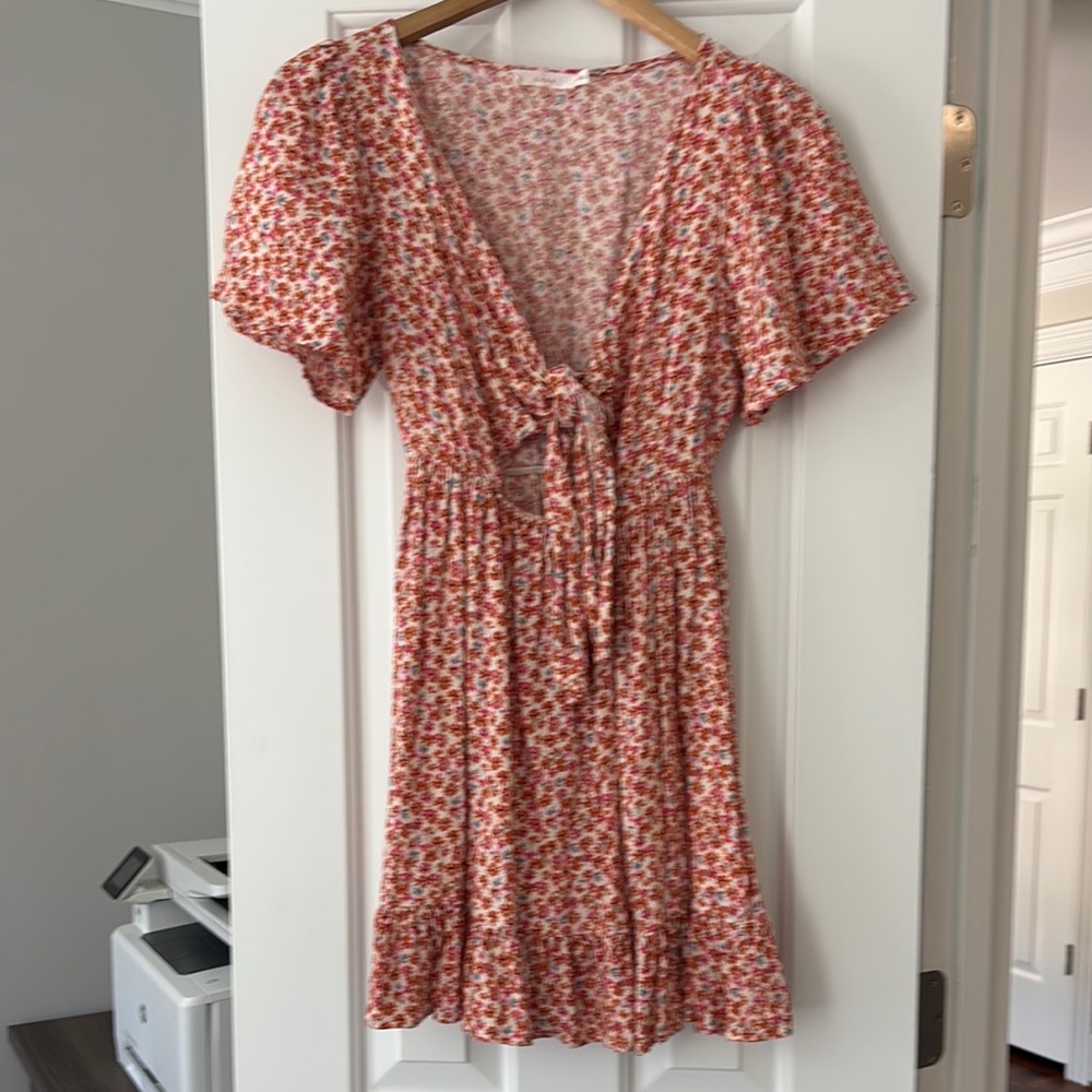 Floral Tie-Front Dress